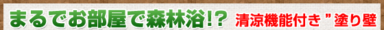 まるでお部屋で森林浴!?清涼機能付き"塗り壁<strong></strong>